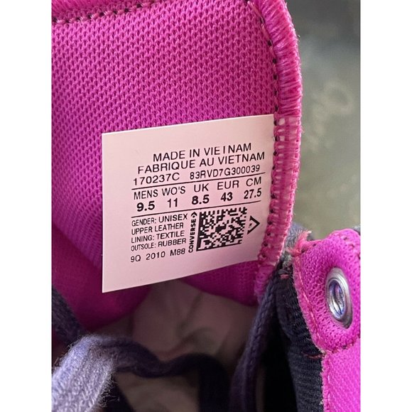 Unisex M9.5 W11 Converse Heart Of The City Pro Leather Hi Obsidian Hyper Magenta - Picture 10 of 12